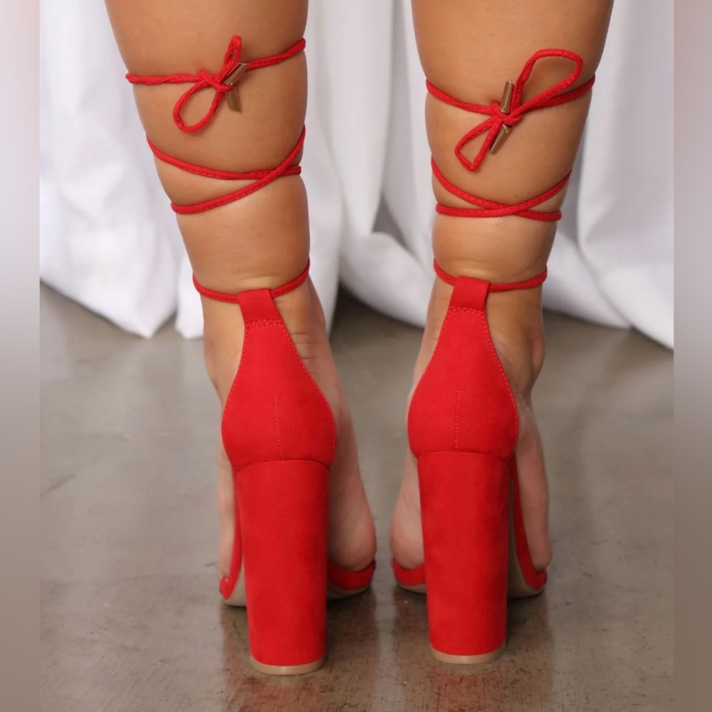 🤩H-P🤩Fashion Nova Lose It All Heel - Red🛍️ - Picture 8 of 11